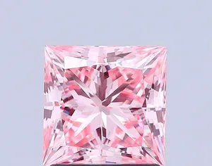 1.6ct PRINCESS Fancy Intense Pink VVS2 Coloured Lab diamond