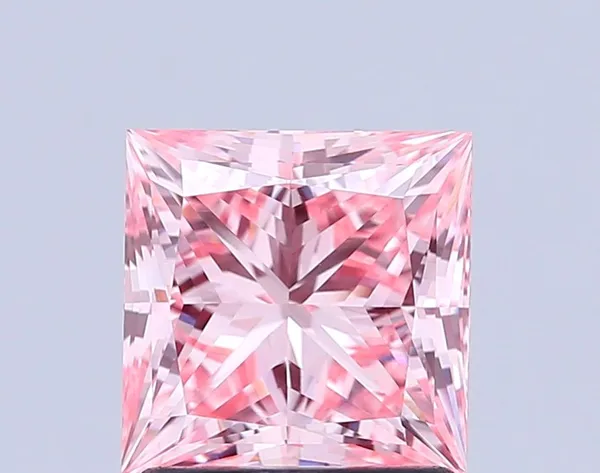 1.6ct PRINCESS Fancy Intense Pink VVS2 Coloured Lab diamond