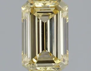 1.32ct EMERALD Fancy Light Yellow VVS2 Coloured Lab diamond