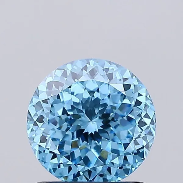 0.89ct ROUND Fancy Vivid Blue VS1 Coloured Lab diamond