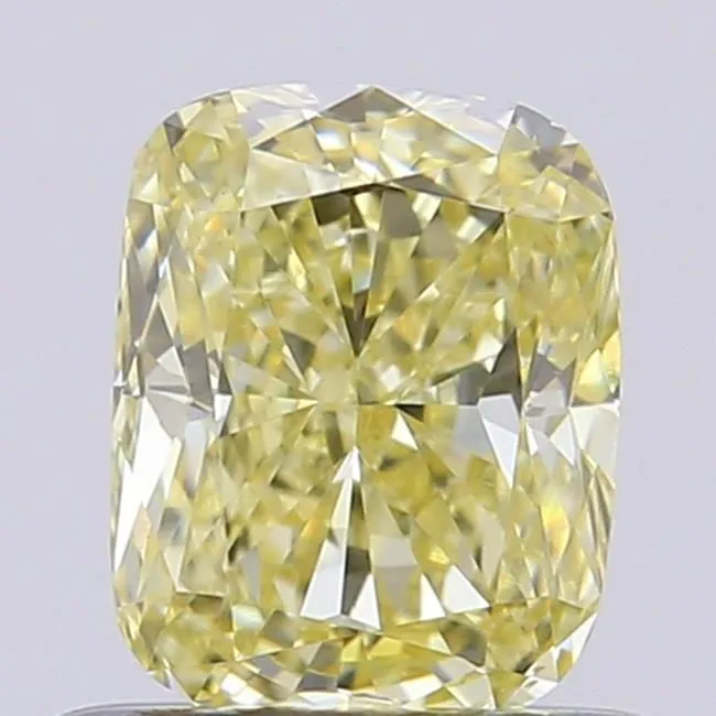 0.64ct CUSHION Fancy Light Yellow VS1 Coloured Lab diamond