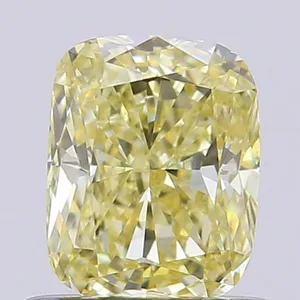 0.64ct CUSHION Fancy Light Yellow VS1 Coloured Lab diamond