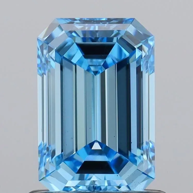 1.06ct EMERALD Fancy Vivid Blue VS2 Coloured Lab diamond