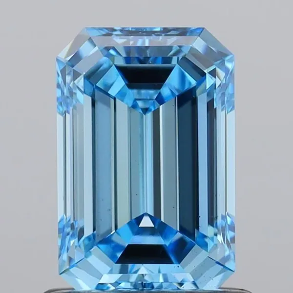 1.06ct EMERALD Fancy Vivid Blue VS2 Coloured Lab diamond