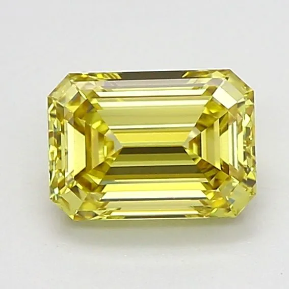 0.99ct EMERALD Fancy Yellow VVS2 Coloured Lab diamond