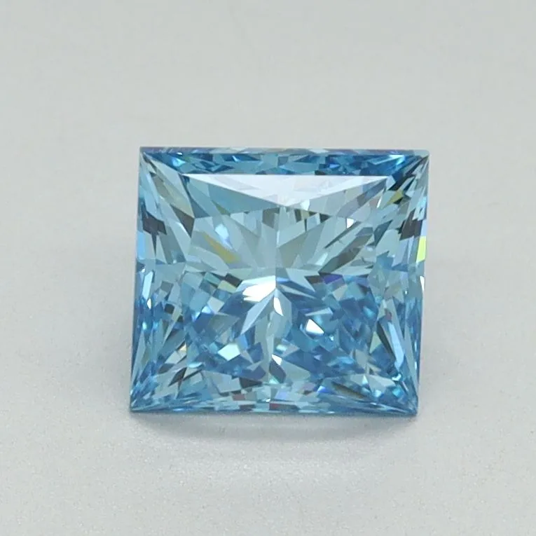 1.03ct PRINCESS Fancy Vivid Blue VS2 Coloured Lab diamond
