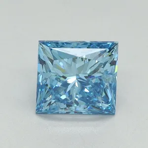 1.03ct PRINCESS Fancy Vivid Blue VS2 Coloured Lab diamond