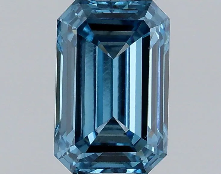 0.53ct EMERALD Fancy Vivid Blue VS2 Coloured Lab diamond