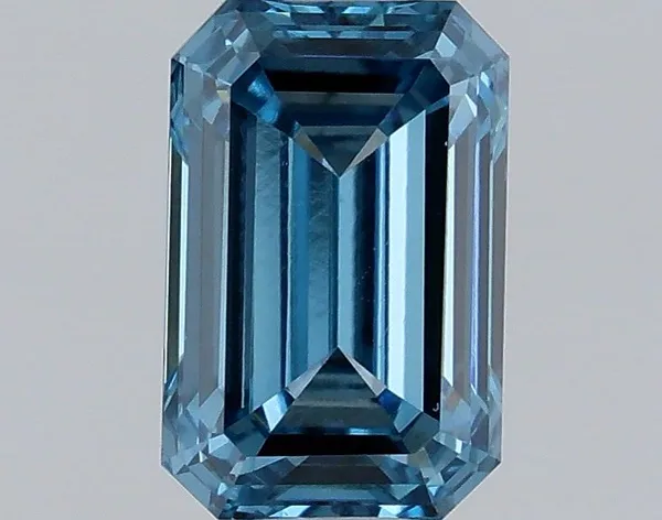 0.53ct EMERALD Fancy Vivid Blue VS2 Coloured Lab diamond