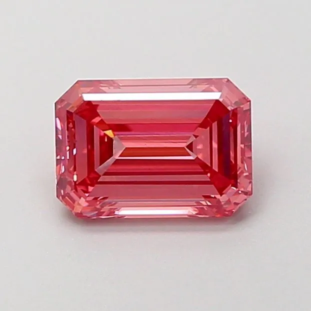 1.00ct EMERALD Fancy Vivid Pink VS1 Coloured Lab diamond