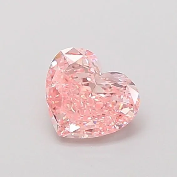 0.88ct HEART Fancy Vivid Pink VS1 Coloured Lab diamond