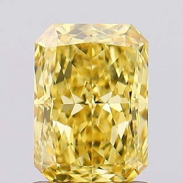 1.43ct RADIANT Fancy Vivid Yellow VS1 Coloured Lab diamond