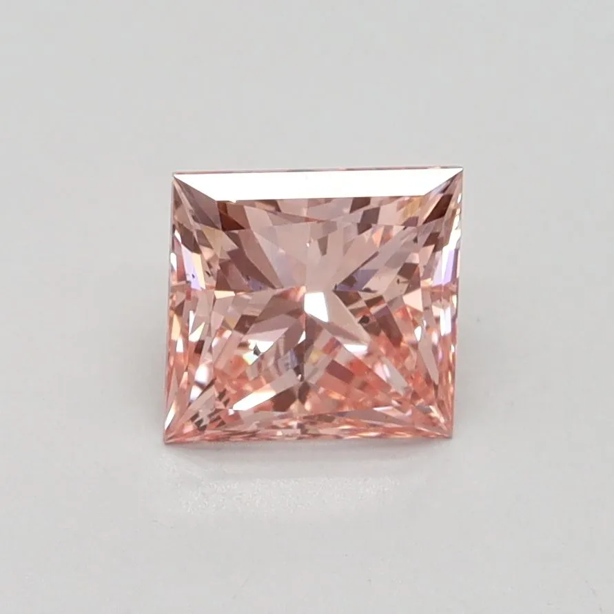 1.09ct PRINCESS Fancy Intense Pink SI1 Coloured Lab diamond