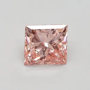 1.09ct PRINCESS Fancy Intense Pink SI1 Coloured Lab diamond