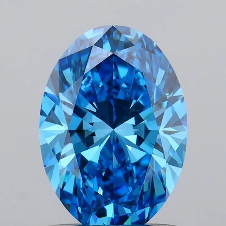 1.02ct OVAL Fancy Vivid Blue VVS1 Coloured Lab diamond