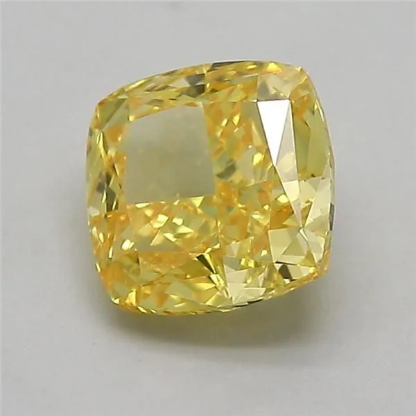 1.07ct CUSHION Fancy Vivid Yellow VVS2 Coloured Lab diamond