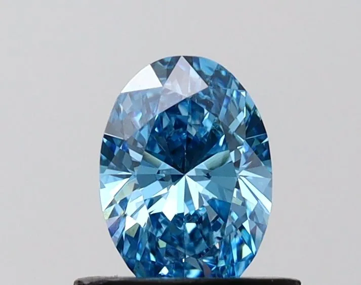 0.72ct OVAL Fancy Vivid Blue VS1 Coloured Lab diamond