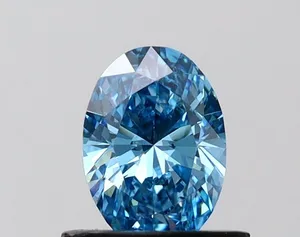 0.72ct OVAL Fancy Vivid Blue VS1 Coloured Lab diamond