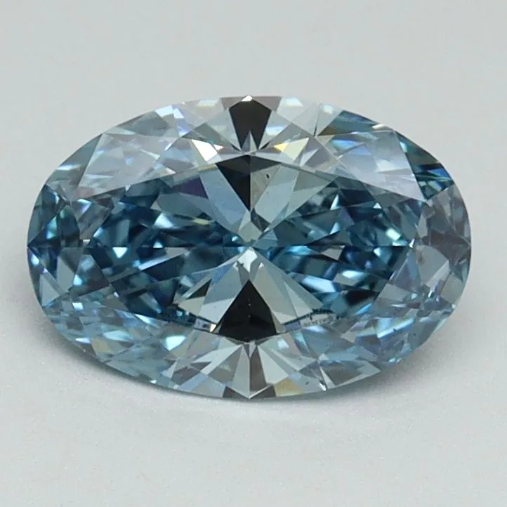 1.01ct OVAL Fancy Vivid Blue VS2 Coloured Lab diamond