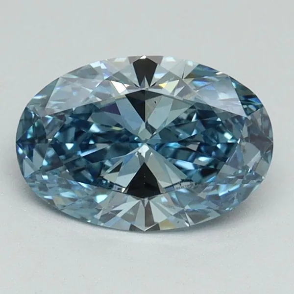 1.01ct OVAL Fancy Vivid Blue VS2 Coloured Lab diamond