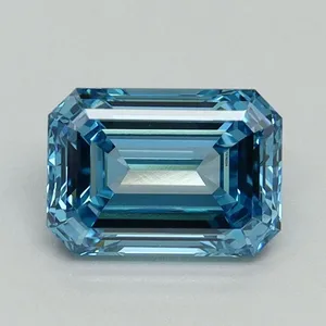 1.31ct EMERALD Fancy Vivid Blue VS1 Coloured Lab diamond
