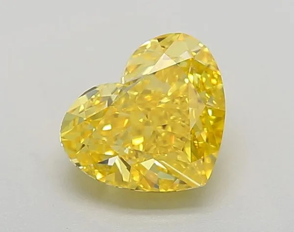 1.31ct HEART Fancy Vivid Yellow VVS2 Coloured Lab diamond