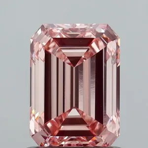 1.08ct EMERALD Fancy Intense Pink VS2 Coloured Lab diamond