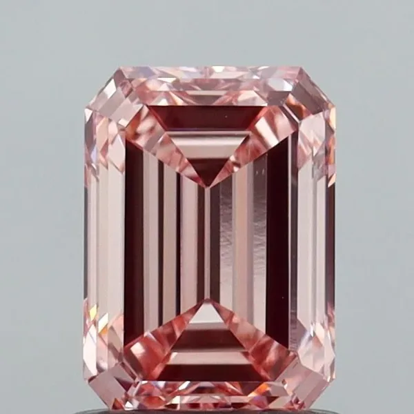 1.08ct EMERALD Fancy Intense Pink VS2 Coloured Lab diamond