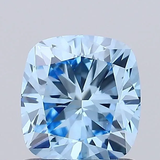 0.82ct CUSHION Fancy Vivid Blue VS1 Coloured Lab diamond
