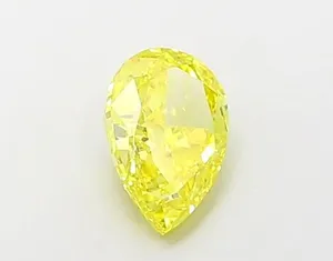 0.82ct PEAR Fancy Vivid Yellow VVS2 Coloured Lab diamond
