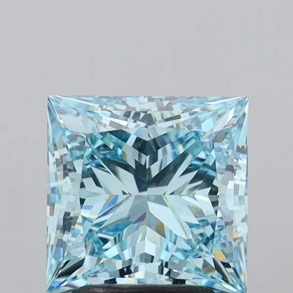 2.86ct PRINCESS Fancy Vivid Blue VS1 Coloured Lab diamond
