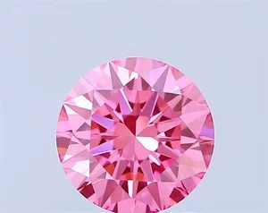 0.71ct ROUND Fancy Vivid Pink VVS2 Coloured Lab diamond