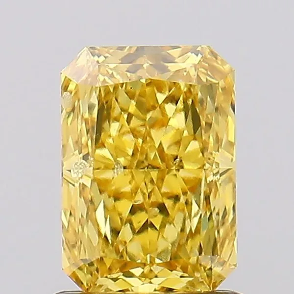 1.06ct RADIANT Fancy Vivid Yellow SI2 Coloured Lab diamond