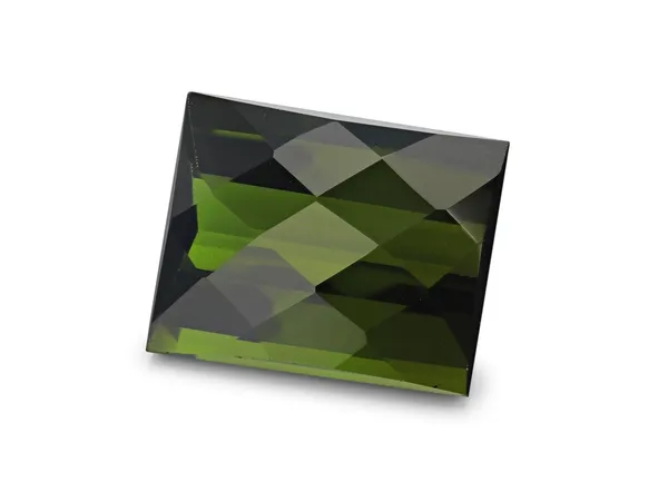 3.81ct Green Tourmaline, Chequerboard cut gemstone