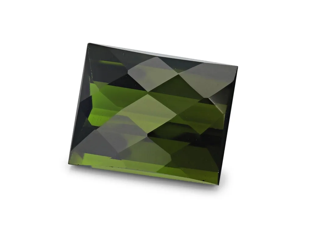 3.81ct Green Tourmaline, Chequerboard gemstone