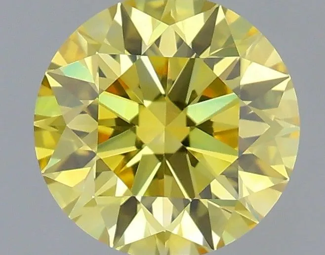 0.62ct ROUND Fancy Vivid Yellow VVS2 Coloured Lab diamond