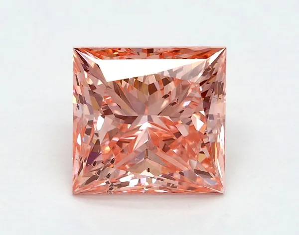2.13ct PRINCESS Fancy Vivid Pink SI1 Coloured Lab diamond