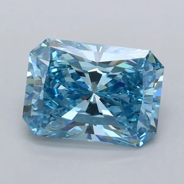 1.4ct RADIANT Fancy Vivid Blue VVS1 Coloured Lab diamond