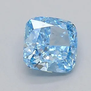 0.37ct CUSHION Fancy Vivid Blue VVS2 Coloured Lab diamond