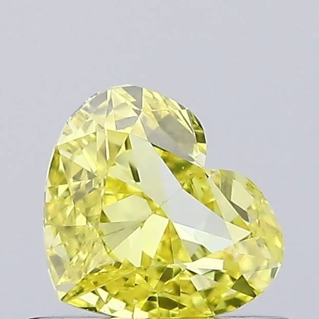 0.52ct HEART Fancy Vivid Yellow VS1 Coloured Lab diamond