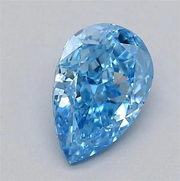 0.54ct PEAR Fancy Vivid Blue VS2 Coloured Lab diamond