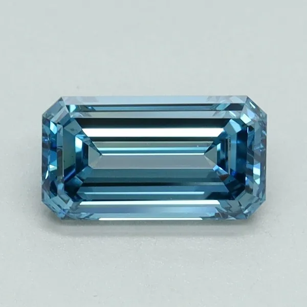 1.06ct EMERALD Fancy Vivid Blue VS1 Coloured Lab diamond