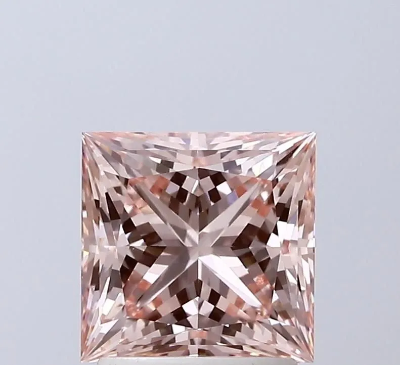 2.08ct PRINCESS Fancy Intense Pink VS1 Coloured Lab diamond