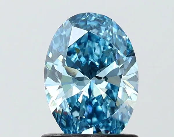 1.01ct OVAL Fancy Vivid Blue VS2 Coloured Lab diamond
