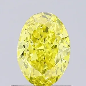 0.56ct OVAL Fancy Vivid Yellow VVS2 Coloured Lab diamond