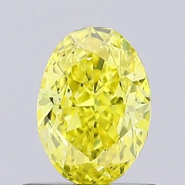 0.56ct OVAL Fancy Vivid Yellow VVS2 Coloured Lab diamond