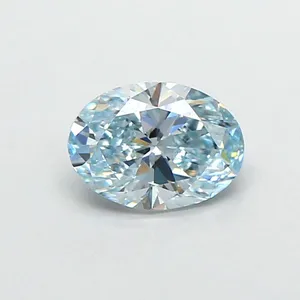 0.91ct OVAL Fancy Intense Green Blue VVS2 Coloured Lab diamond