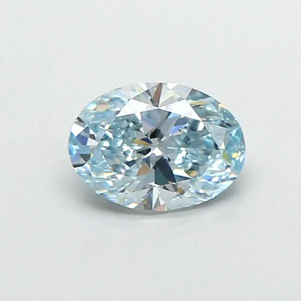 0.91ct OVAL Fancy Intense Green Blue VVS2 Coloured Lab diamond
