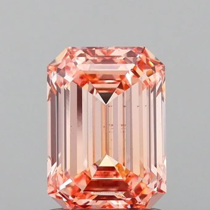 1.21ct EMERALD Fancy Intense Orange Pink VS2 Coloured Lab diamond