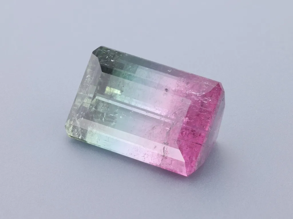 11.4ct Parti Tourmaline, Emerald Cut gemstone